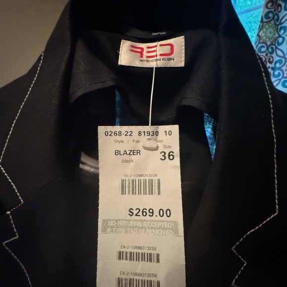 “RED” Black Blazer with White Stitching - Picture 7 of 8